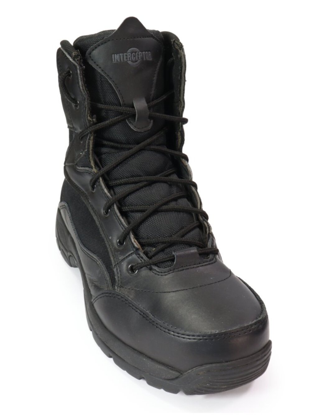 Interceptor Men's Force Tactical Boot Safety Toe 8 Inch Shaft Black Leather 10